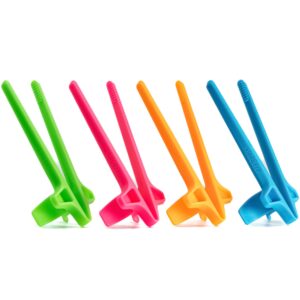 snactiv lite finger chopsticks for gamers 4pc neon bundle - as seen on shark tank! the official snacking tool of the future - enjoy snacks and chips with ease - innovative gaming snacking solution