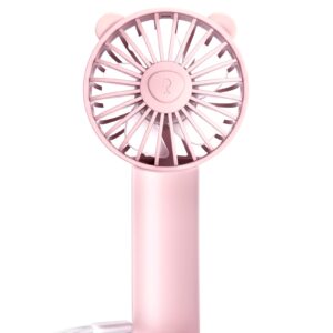 Mini Fan, Portable Fan with 3 Speeds for 2000mAh Battery USB-C Rechargeable, 3-Speed Quiet Operation, Stylish Handheld Fan for Outdoors & Travel