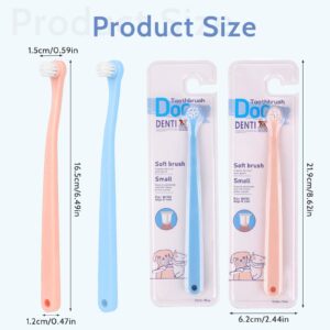 2 Pack Dog Toothbrush Cat Tooth Brush Pet Toothbrush Puppy Toothbrush Mini Head Soft Dog Toothbrush Deep Clean Kit for Puppy, Kitten, Small Dog & Cat, Portable Travel Friendly and Easy to Use