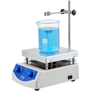 vevor magnetic stirrer hot plate, max 716°f/380°c, 0-2000 rpm hot plate with magnetic stirrer, 3000ml hot plate stirrer, support stand and stir bars included, 500w heating power