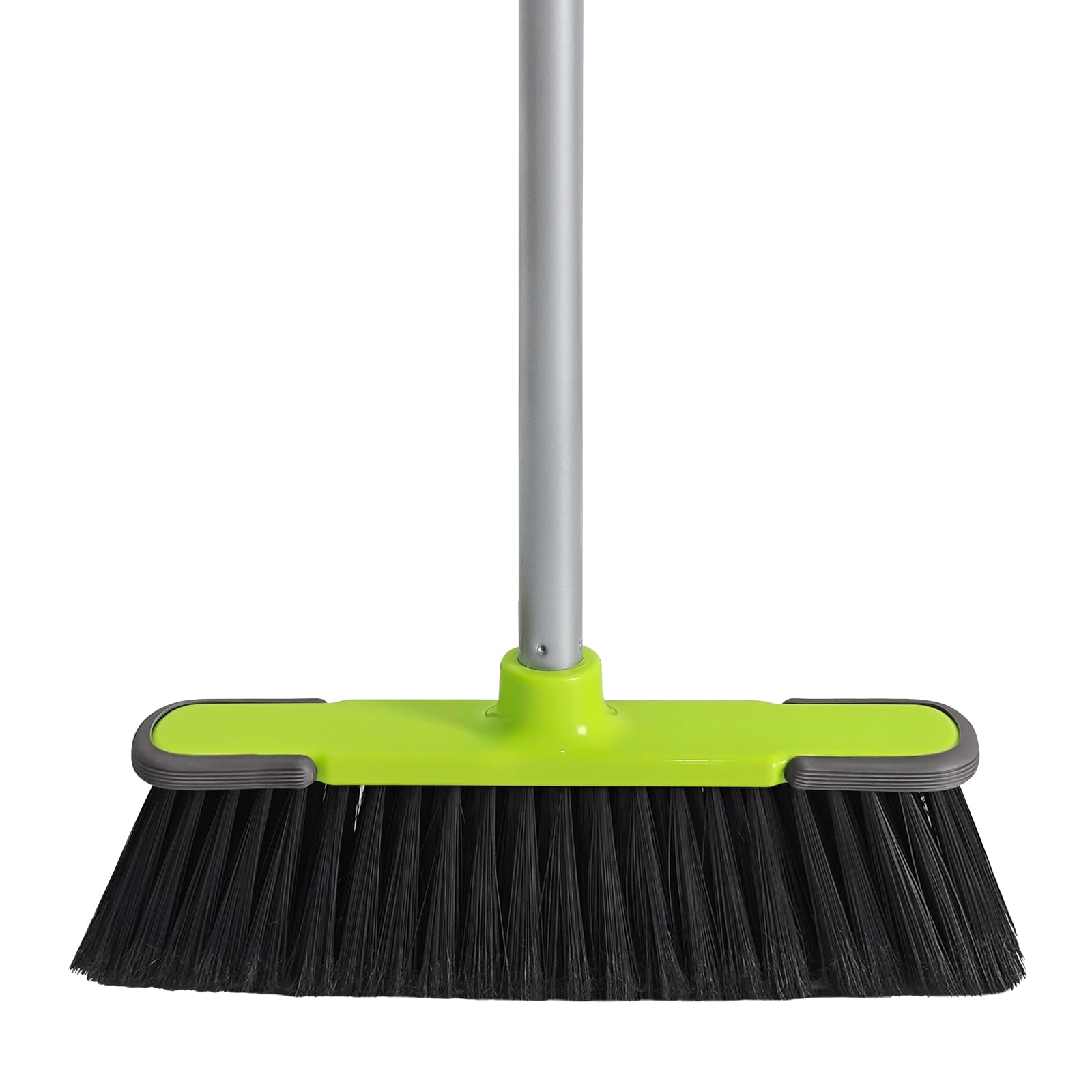 Green Indoor Broom 54" Long Handle House Broom for Floor Cleaning Sweeping Broom for Kitchen, Garage, Lobby, Patio and Garden