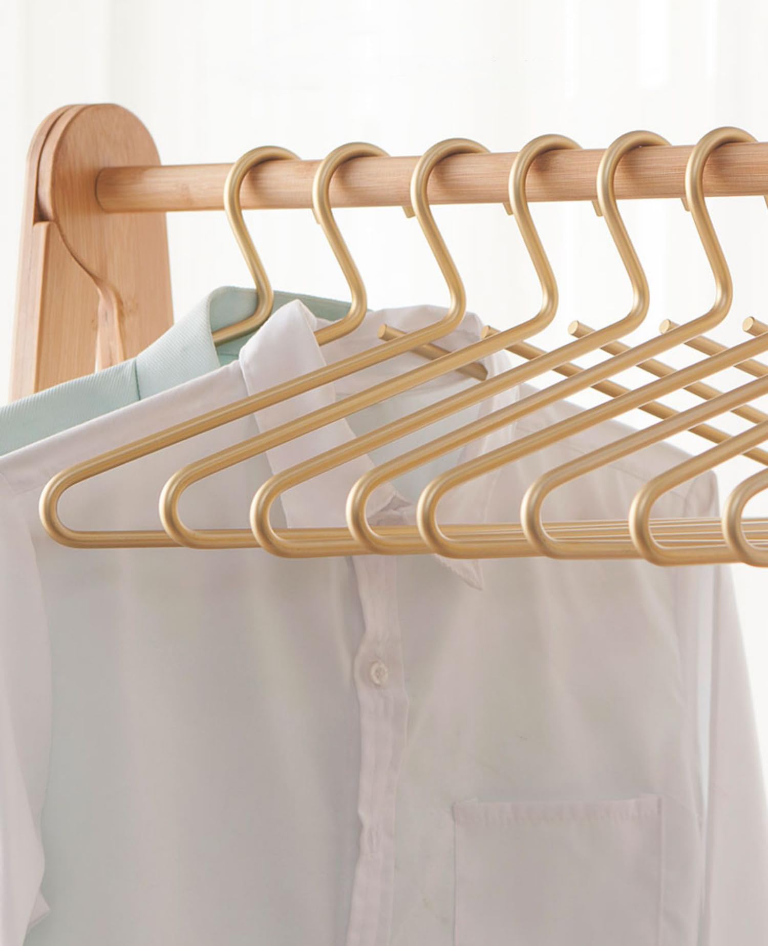 Premium Matte Gold Aluminum Coat Hangers 10 Piece Set, 16.5” Extra Smooth & Durable Metal Shirt Dress Hanger,Aluminum Alloy Hanger,Clothing Support,Clothing Hang