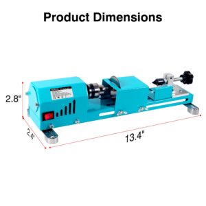 Mini Wood Lathe Machine, 12V- 24VDC,7 Variabla Speeds 4000-9000 RPM, with Wood Lathe Milling Accessories, for Wood Polishing, Grinding, Cutting and Milling DIY... (B)