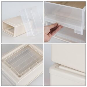 Aninhao 4 Packs 18 Quart Stackable Plastic Storage Drawers for Organizing