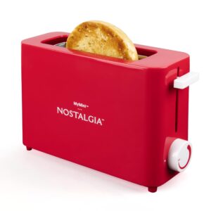 Nostalgia MyMini Single Slice Toaster | 1.25" Wide Slot, Portion Control, Compact Design, Adjustable Temperature, Cancel, Defrost, and Bagel Button | Removable Crumb Tray | Aqua