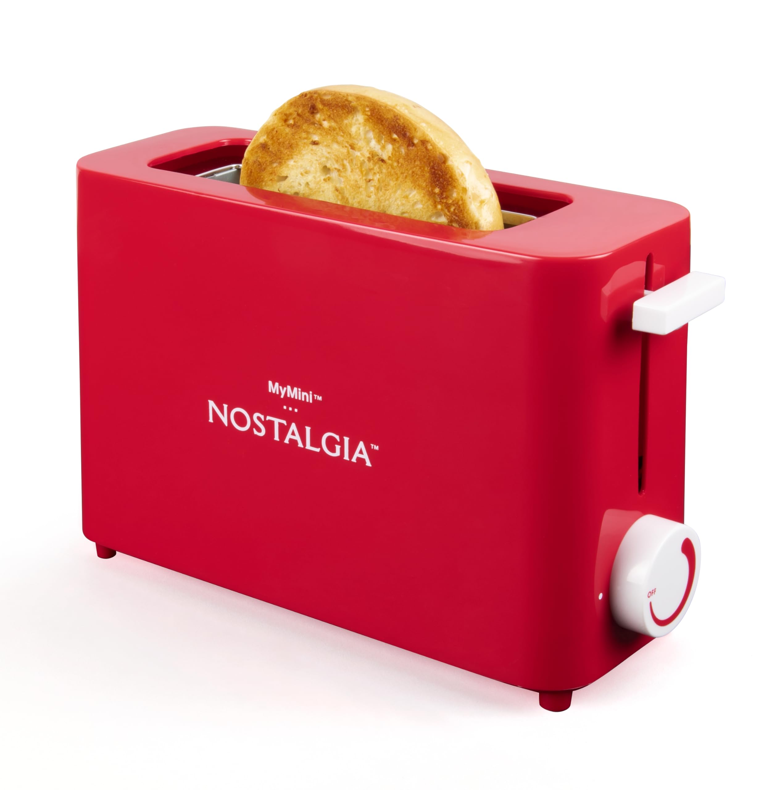 Nostalgia MyMini Single Slice Toaster | 1.25" Wide Slot, Portion Control, Compact Design, Adjustable Temperature, Cancel, Defrost, and Bagel Button | Removable Crumb Tray | Aqua