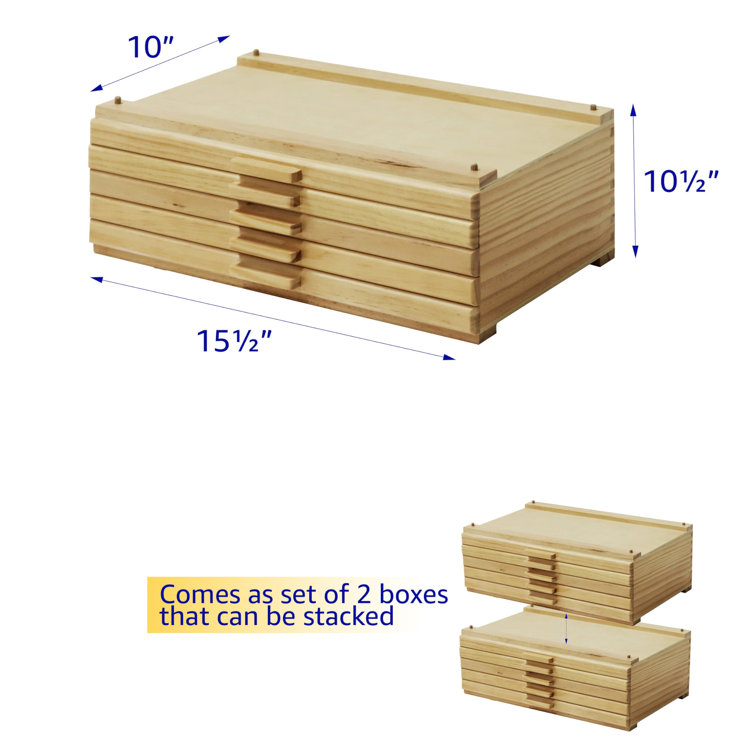 Trademark Innovations Artist Storage, Art Containers for Organizing, Art Supplies Storage, 10-Drawer Wood