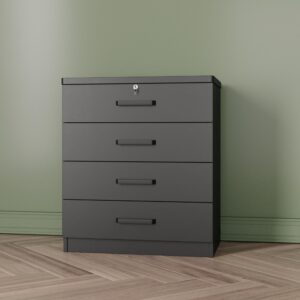 Better Home Products Super Jumbo 4 Drawer Storage Chest Dresser (Black)