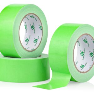 BOMEI PACK Green Duct Tape, 3Rolls Heavy Duty Strong Industrial Color Duct Tape 9mil x 1.88inch x 30yds for Packing and Repairing