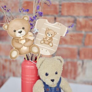 30Pcs We Can Bearly Wait Centerpiece Sticks Teddy Bear Baby Shower Decorations Bear Table Toppers Bear Baby Shower Table Centerpieces for Oh Baby Bear Birthday Party Supplies