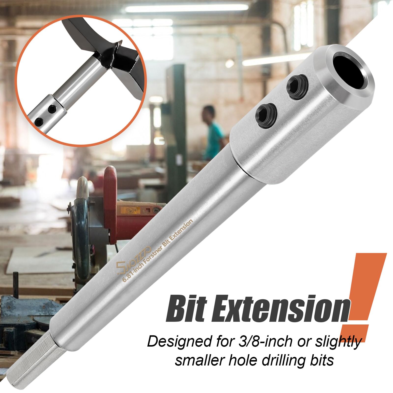 Swozzto 2PCS Forstner Bit Extension Set with Anti-Slip Design,Adding Over 3.28"&5.64" Drilling Depth to Forstner Bit,Suitable for Process Wooden Furniture,Timber and etc.