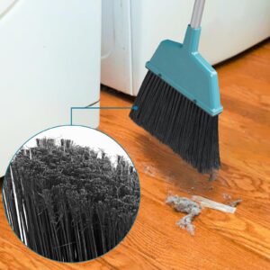 Long Stiff Bristle Brooms for Sweeping Indoors, Angle Brooms with 58" Long Handles Heavy Duty Soft Bristle Brooms, Kitchen Brooms for Shop Office Lobby