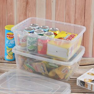 Aninhao 14 Quart Clear Storage Bins 4 Packs, Plastic Latching Storage Container Box with Lid