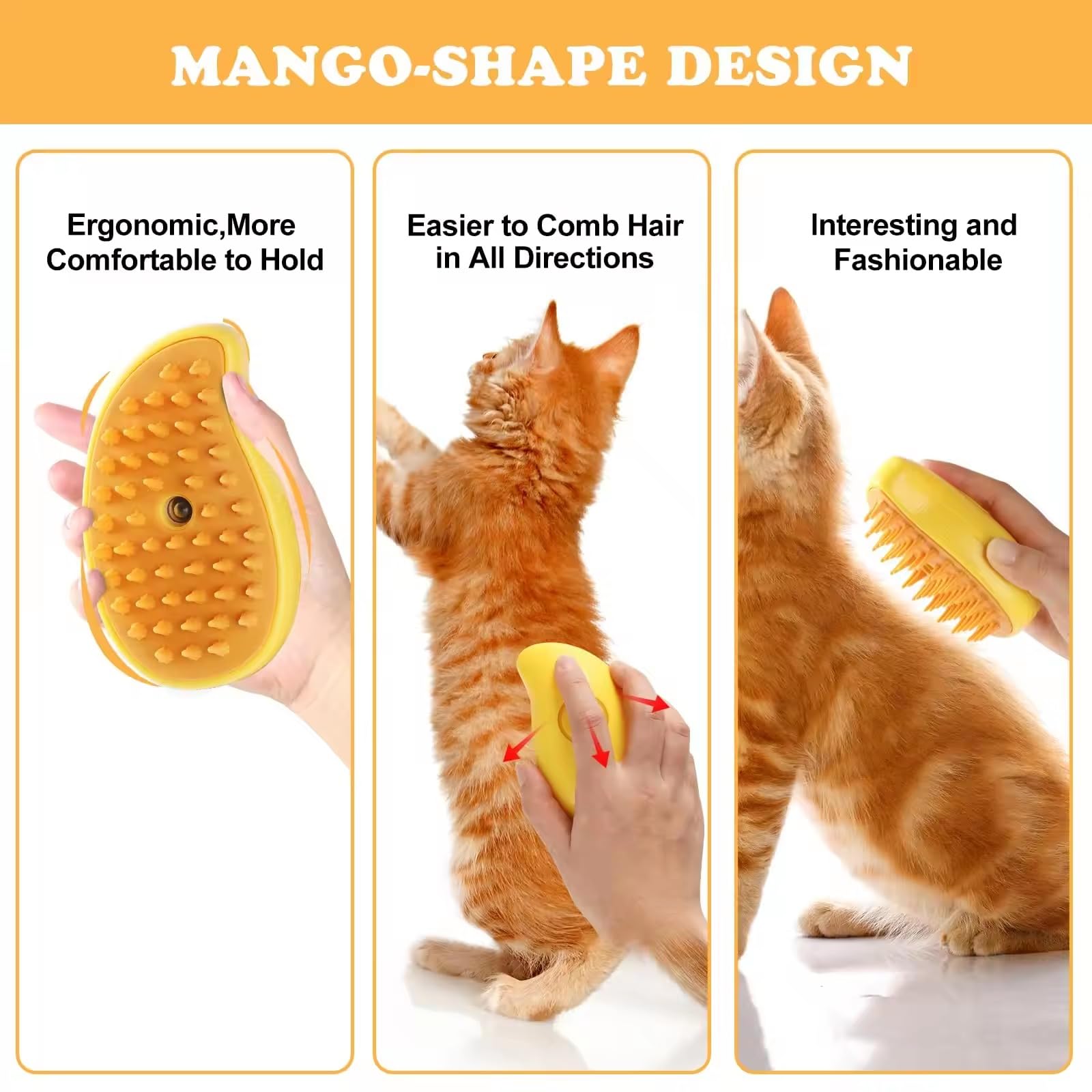 New 3 In1 Steamy Pet Cat Brush Cleanser Vapor, Cat Steam Brush, Cat Hair Brush with Steamer,Steaming Pet Hair Brush, Pet Cat Comb with Steam, Spray Comb for Cats, Steam Pet Brush for Dogs Cats