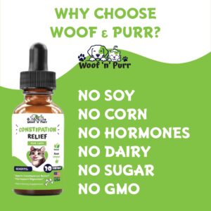 Woof 'n' Purr Constipation Relief for Cats - Cat Constipation Relief - Cat Laxative - Cat Laxative Constipation Relief - Constipation Relief for Cat - Cat Stool Softener - 1 fl oz - (1)