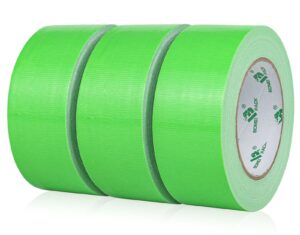 bomei pack green duct tape, 3rolls heavy duty strong industrial color duct tape 9mil x 1.88inch x 30yds for packing and repairing