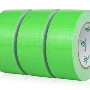 BOMEI PACK Green Duct Tape, 3Rolls Heavy Duty Strong Industrial Color Duct Tape 9mil x 1.88inch x 30yds for Packing and Repairing