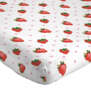 Jay Franco Strawberry Shortcake Twin Size Sheet Set - Super Soft Kids 3 Piece Bedding Set - Microfiber Sheets Includes Reversible Pillow Cover