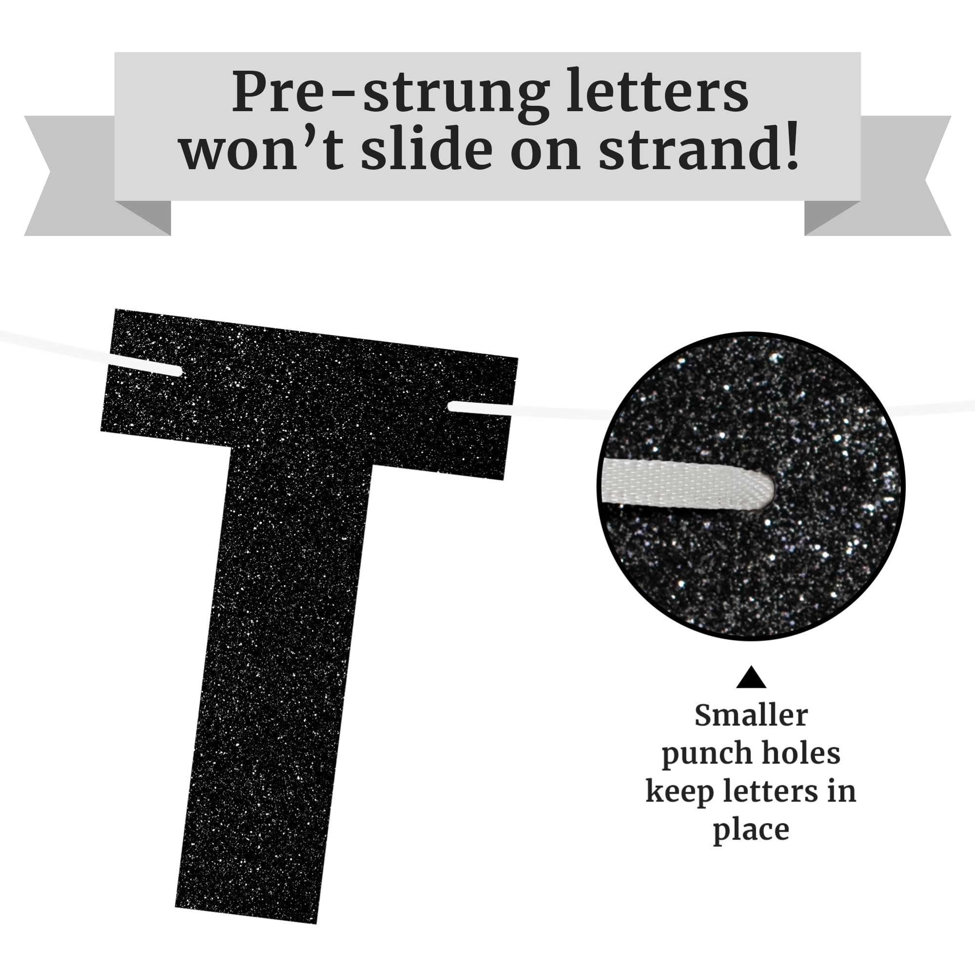 Pre-Strung The Man The Myth The Legend Banner - NO DIY - Black Glitter Banner For Men - Pre-Strung on 8 ft Strand - Birthday, Fathers Day, Retirement Party Decorations for Men. Did we mention no DIY?