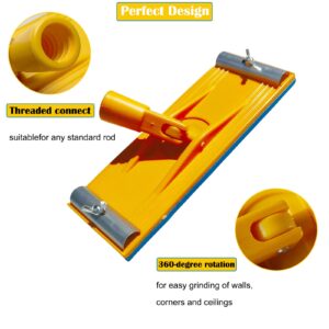 Pole Sander Replacement Hook and Loop Head - No-Flip Design with Quick Release Clamp and Universal Coarse Threaded Collar Sander Block- Sander Head Only