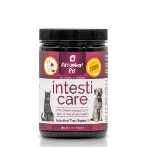 arrowleaf leaf intesti care by naturpet inc for dogs & cats | natural alternative to chemical wormers | promotes a healthy intestinal tract | contains diatomaceous earth | 165g