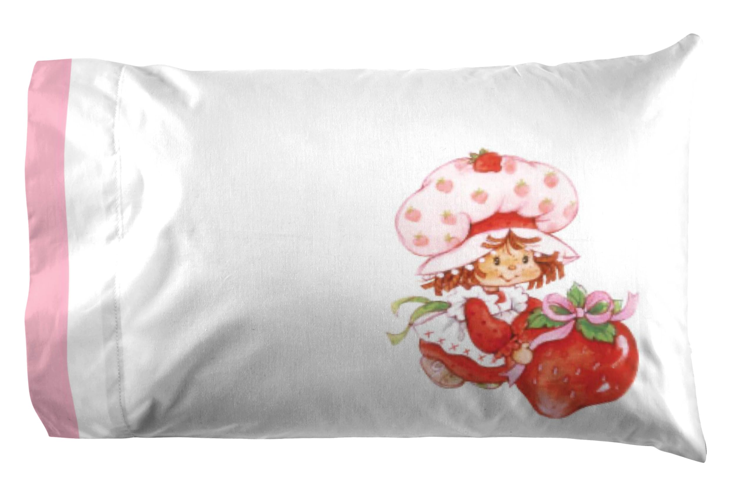 Jay Franco Strawberry Shortcake Twin Size Sheet Set - Super Soft Kids 3 Piece Bedding Set - Microfiber Sheets Includes Reversible Pillow Cover