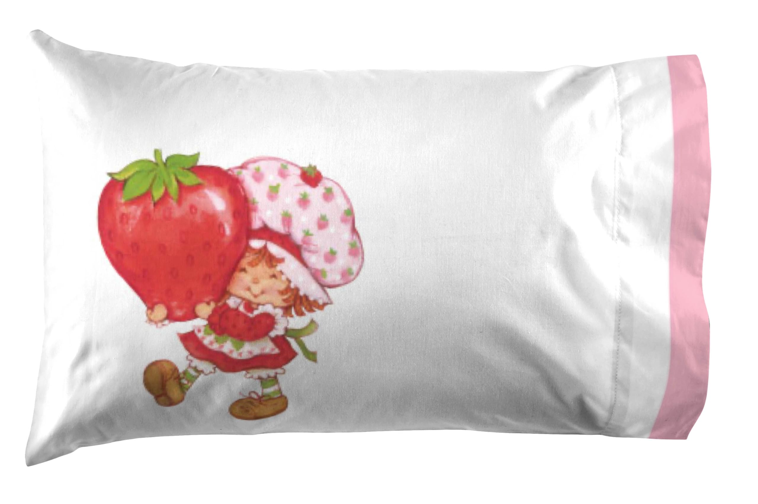 Jay Franco Strawberry Shortcake Twin Size Sheet Set - Super Soft Kids 3 Piece Bedding Set - Microfiber Sheets Includes Reversible Pillow Cover