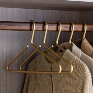 Premium Matte Gold Aluminum Coat Hangers 10 Piece Set, 16.5” Extra Smooth & Durable Metal Shirt Dress Hanger,Aluminum Alloy Hanger,Clothing Support,Clothing Hang