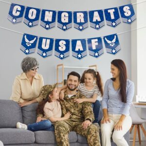 Military Theme Congrats USAF Banner,Military US Air Force Graduation Parties, Retirement, Welcome Home & Birthdays Party Decoration Supplies