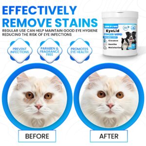 Zenpaws Cat & Dog Eye Wipes – Easy to Use 50 Finger Wipes – Gently Remove Tear Stains, Eye Discharge, Discharge, Mucus Secretions. Treats Inflammation & Itchiness