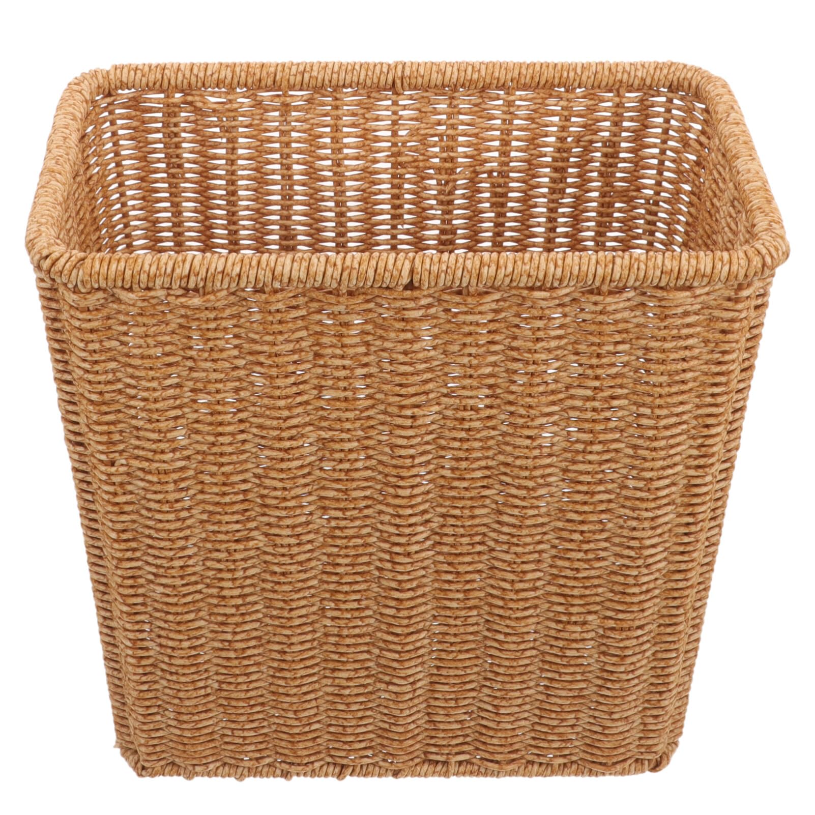 MAGICLULU Small Woven Trash Can Slim Rectangular Waste Basket Decorative Garbage Waste Bin for Bathroom Bedroom Kitchen Laundry Basket