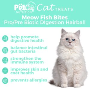 Pet Chef Meow Bites: Premium Probiotic Cat Treats - Fortify Health with Feline-Specific Probiotics, Stop Cat Diarrhea-Proviable Fera Fortiflora Blend. Helps All Cats wtih Better Digestion at Any Age!