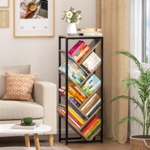 Cutogxon Tree Bookshelf - 9 Tier Floor Standing Tree Bookshelf for CDs/Movies/Books, Small Bookshelf for Small Spaces Bookshelves Wooden Book Storage Organizer Shelves for Bedroom Living Room