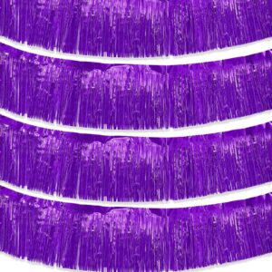 purple parade float fringe,tinsel streamers banners,tinsel fringe banners,for party decoration parade float decorations graduation ceremony decorations festival celebration,11.8 in x 9.8 ft,4pack