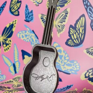 Lodge 4.5 Inch Dolly Parton Mini Rockstar Cast Iron Guitar Skillet - Hand Wash Only Collector’s Piece - Cast Iron Skillet for Single Serve or Decorative Use