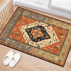 gfzdamz area rug 2x3 washable rug entry rug non-slip indoor door mat bathroom rugs low pile vintage rugs small area rug oriental throw rugs for living room bedroom kitchen entryway