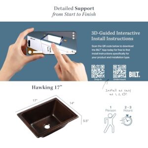 Hawking Copper 17" Rectangular Dual Flex Bath Sink with Care Kit