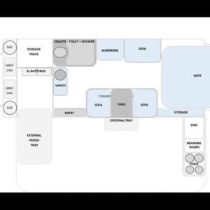 Hybrid - Off-Road Motorhome with Heavy-Duty Independent Suspension, Slide-Out Kitchen, and Sliding Fridge (6400 * 2200 * 2000)