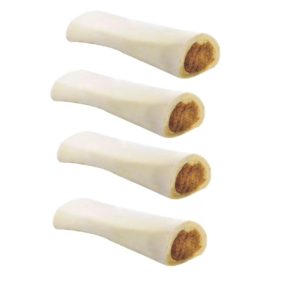 MPP Stuffed Peanut Butter 6 Inch Shin Dog Bones Refillable Nutritious Dental Chew (5 Bones)