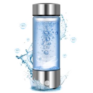 hydrogen water bottle,420ml hydrogen water,hydrogen water bottle generator improve water quality in 3 minutes,portable hydrogen water ionizer machine for home,office and travel(silver)