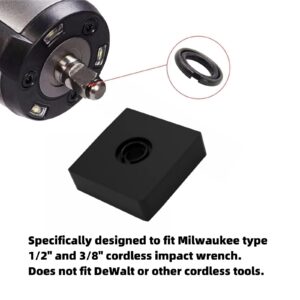 (3+3Sets) 1/2” and 3/8" Impact Retaining Ring Clip Impact Friction Ring with O-Ring for Milwaukee Electric/Pneumatic Type Impact Wrench, Retainer Ring Anvil Install Tool Included