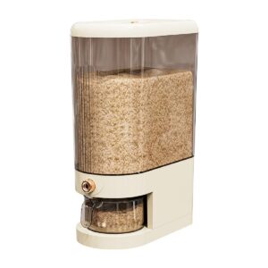 Peaoop 22LBS Rice Dispenser, Large Grain Container Storage with Lid Measuring Cylinder Household Cereal Dispenser Bucket for Kitchen Soybean Corn (22lb)