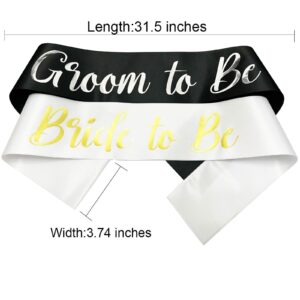 NAUXIUDSJS Bride to Be Sash and Groom to Be Sash, Bachelorette Party Supplies Engagement Party Favors, Bridal Shower Sashes Bachelor Decorations Just Married Gift Engaged Decor Accessories