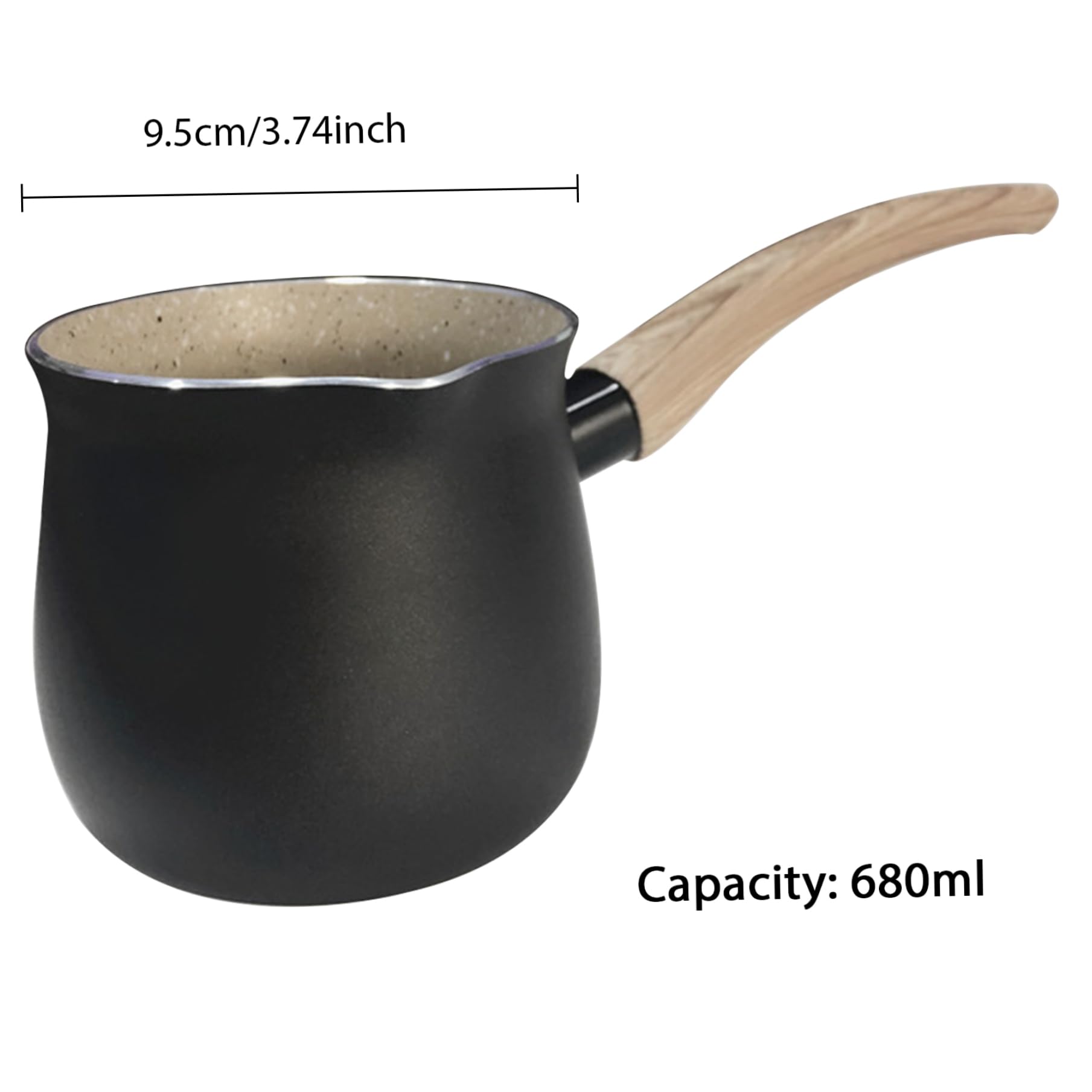 Butter Warmers,Aluminum Alloy Cooking Pot,680ml Non Stick Milk Pot for Stove,Mini Saucepan with Anti-Scalding Handle, Mini Milk Pan for Coffee nuddles