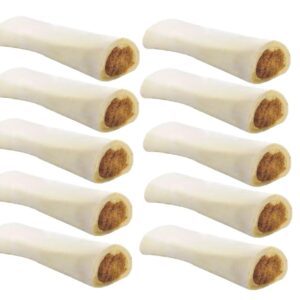 MPP Stuffed Peanut Butter 6 Inch Shin Dog Bones Refillable Nutritious Dental Chew (5 Bones)