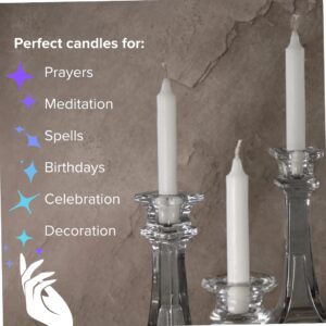 Simply Soson 5 inch Ritual Taper Candles Bulk, Mini Taper Candles - 24 White Chime Spell Candles - Small Taper Candle Stick, Use as Witchcraft Supplies, Altar Candles, Unscented Prayer Candles