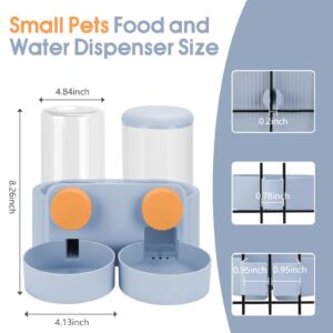 Yummy Sam Hanging Automatic Pet Food Bowl Water Dispenser, 1L Auto Gravity Cat Feeder and Waterer Set Kennel Feeding Watering Station Crate Feeder Dish for Rabbit Puppy Cats Ferret (Blue)