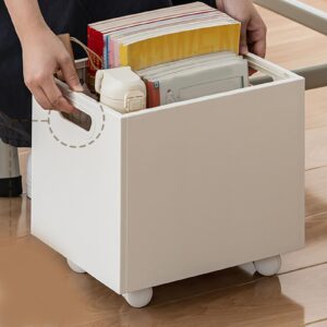 Cyrank Rectangle Storage Basket, Large Basket Storage Bins for Shelves Rectangle Storage Bin Storage Baskets(with Wheel)