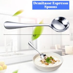 HANSGO 10PCS Mini Coffee Spoons, 4.6 Inch Demitasse Espresso Spoons Small Stainless Steel Tea Spoon for Cake Ice Cream Dessert Food Sample Cocktail Hour Party Favor