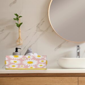 Flower Daisy Pink Toilet Paper Basket Decor Small Baskets Bathroom Storage Basket for Bathroom Toiletries Farmhouse